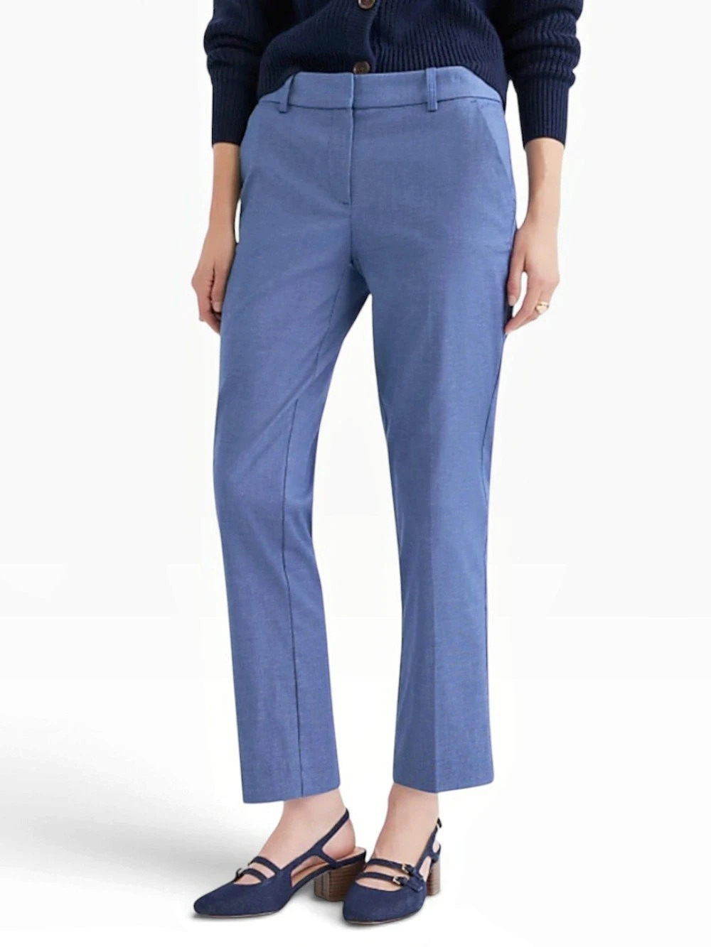 LOFT The Riviera Slim Cropped Pants Blue Size 12 Curvy